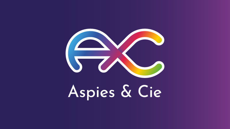 Logo d'Aspies & Cie sur fond violet